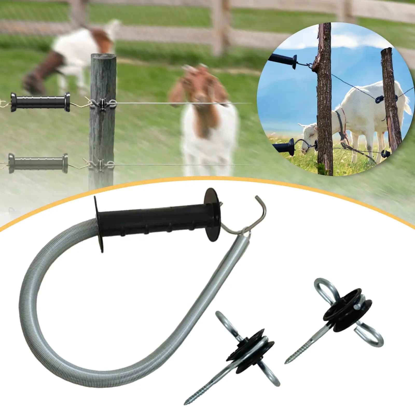 Kit de portail pour clôture électrique, matériel de système de clôture pour élevage extérieur