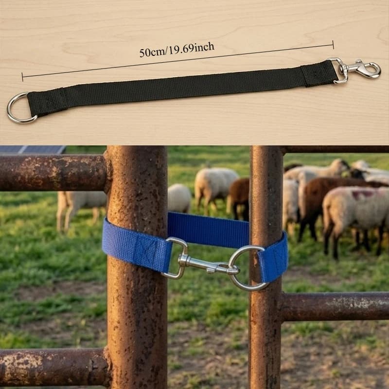 Lot de 3 loquets de portail à corde simple de 50 cm, fixation universelle pour clôture de chevaux et portail de ferme d'élevage