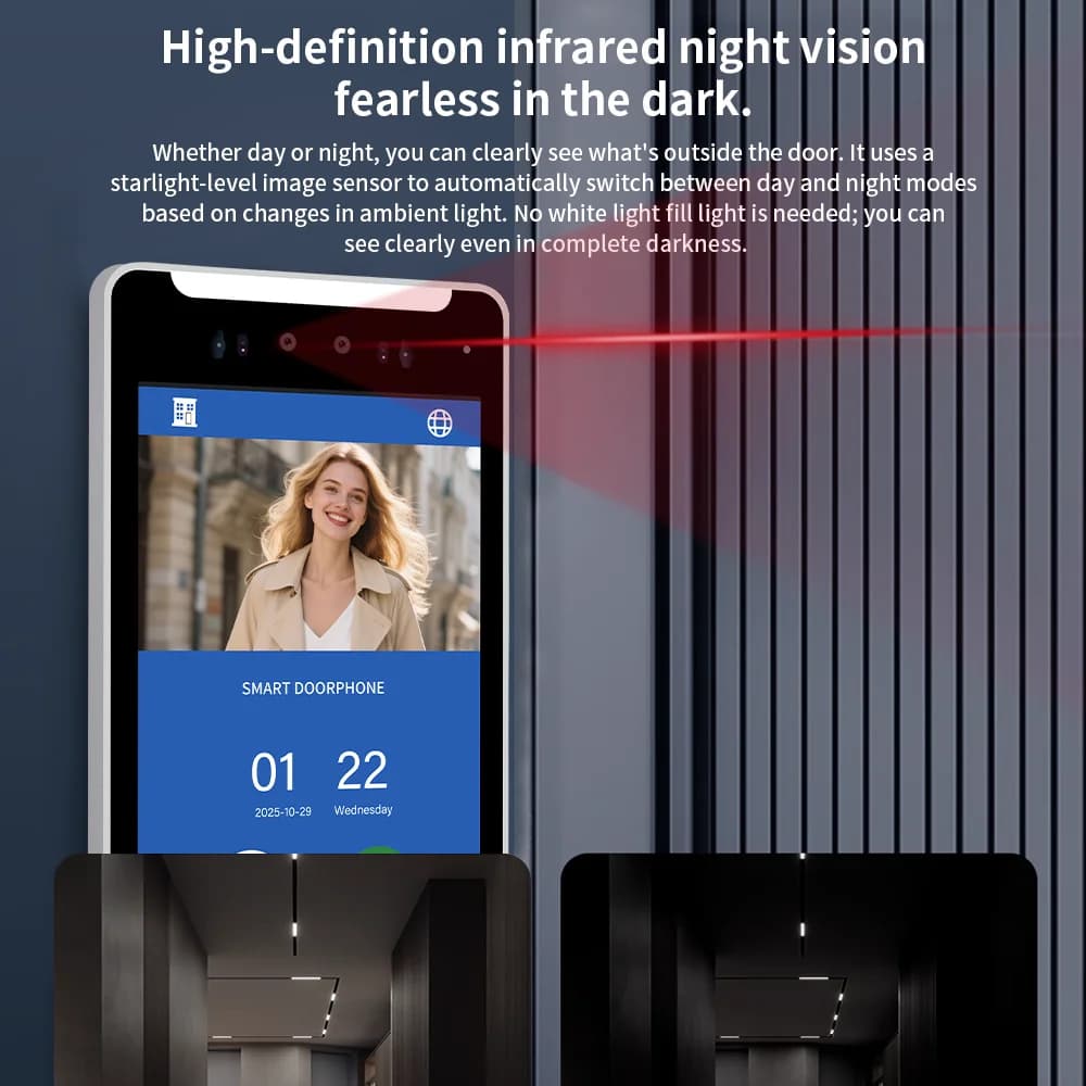 ANJIELO 5IN1TUYA déverrouillage intelligent AI reconnaissance faciale interphone vidéo sonnette intelligente Villas bâtiments de grande hauteur appartement bureau