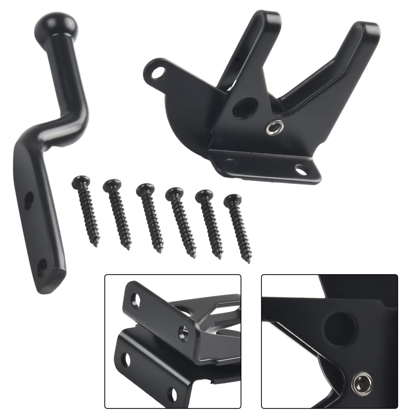 Loquet de porte autobloquant monté sur poteau, loquet de porte de clôture robuste et automatique, boulon de verrouillage de jardin, fournitures de clôture à boucle