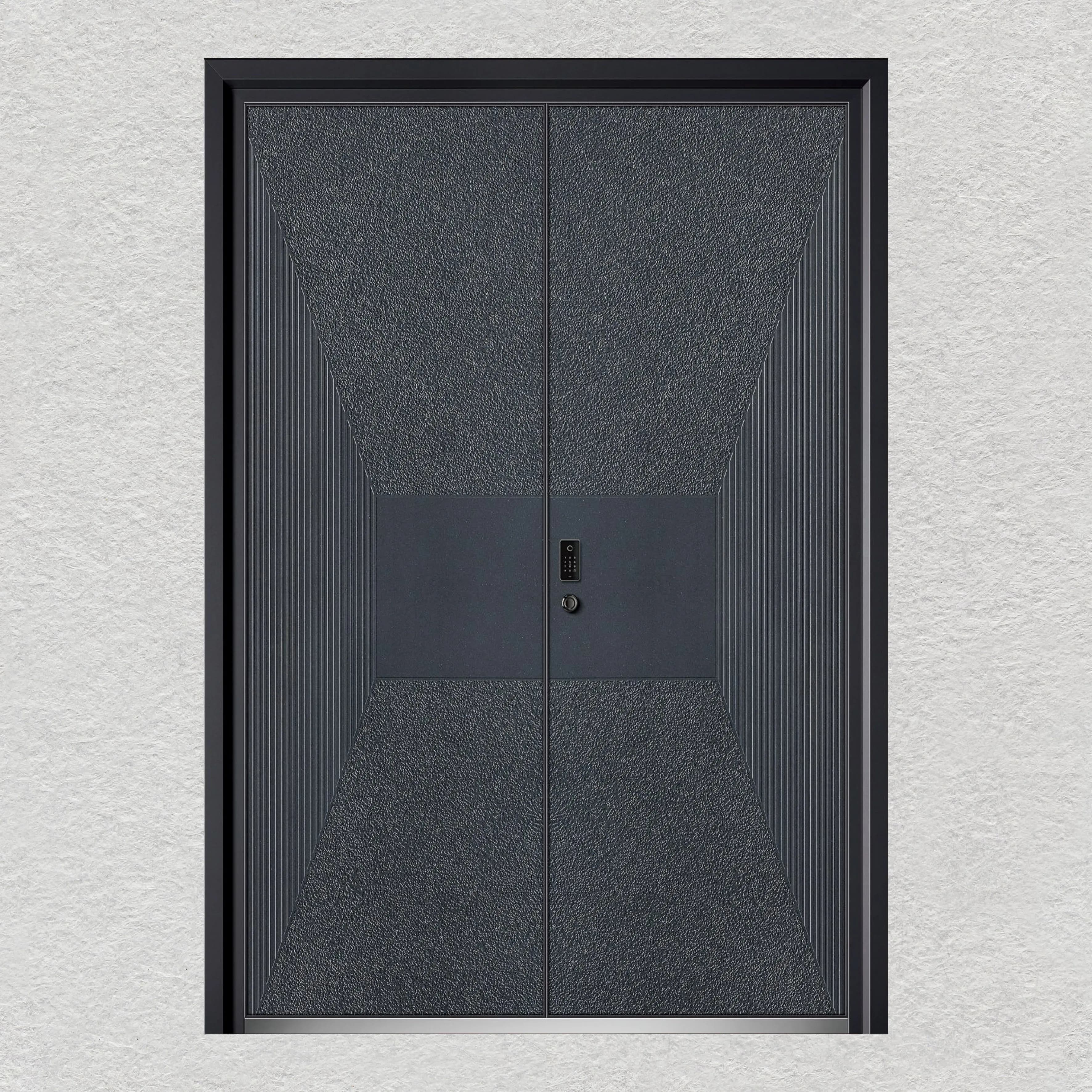 Porte d'entrée contemporaine personnalisée en aluminium et métal