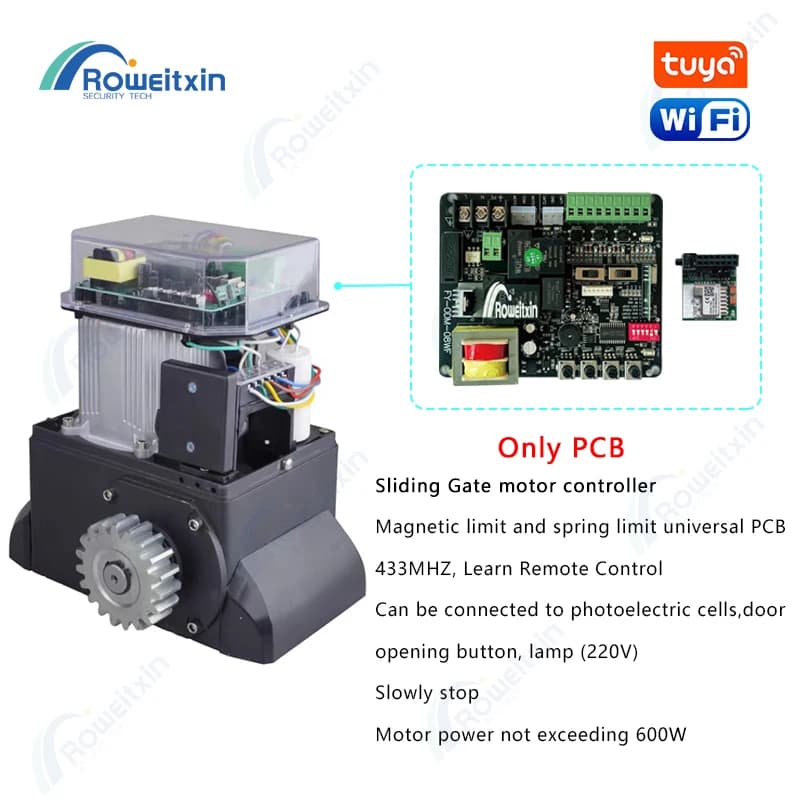 Tuya WiFi porte coulissante 220V PCB pas de fin de course NC est compatible avec universel peut arrêter lentement 