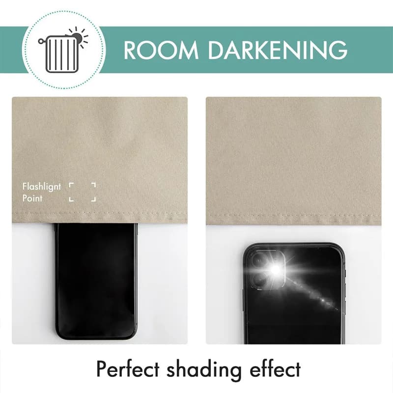 Rideau occultant complet imperméable de couleur unie, isolant thermique, fini