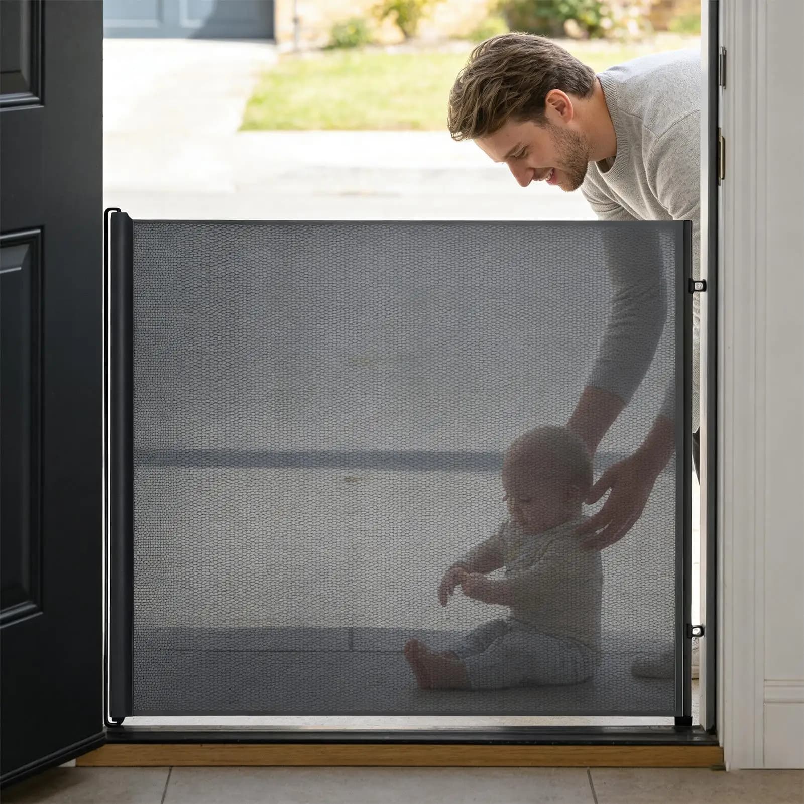 Barrière pour chien rétractable sans perçage, petite clôture de sécurité pour escalier, enclos pour chien pour extérieur, intérieur, couloir, escalier, véranda