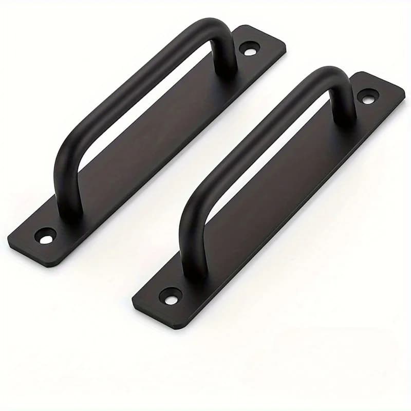 Poignée de Porte Coulissante en Alliage d'Aluminium avec Plaque, 2 Pièces
