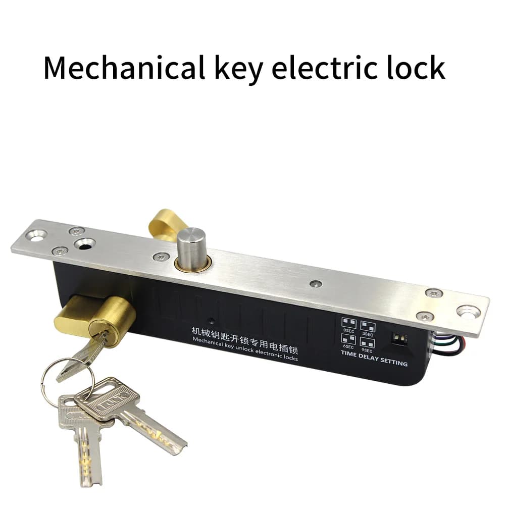 Fail Secure 12V serrure à boulon électrique clé manuelle déverrouiller le cylindre normalement ouvert pêne dormant électronique pour le contrôle d'accès de porte