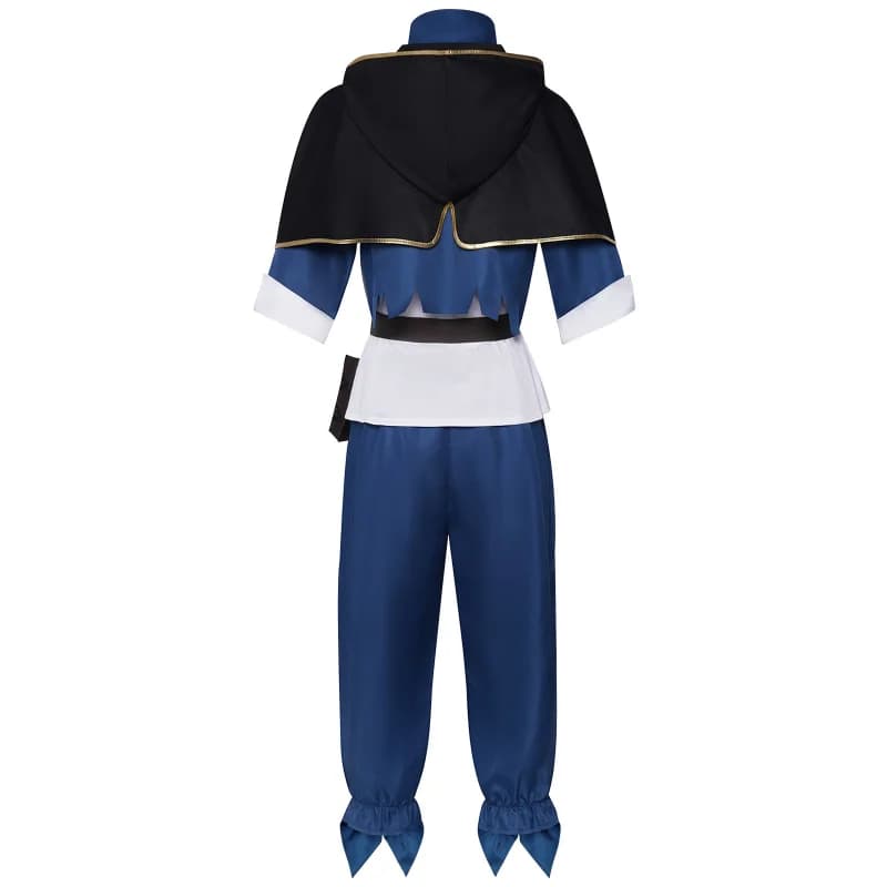 Costume de Cosplay Anime Asta, cape noire, haut bleu, ensemble pantalon, trèfle à quatre feuilles, tenue de jeu de rôle pour hommes, fête de carnaval d'halloween