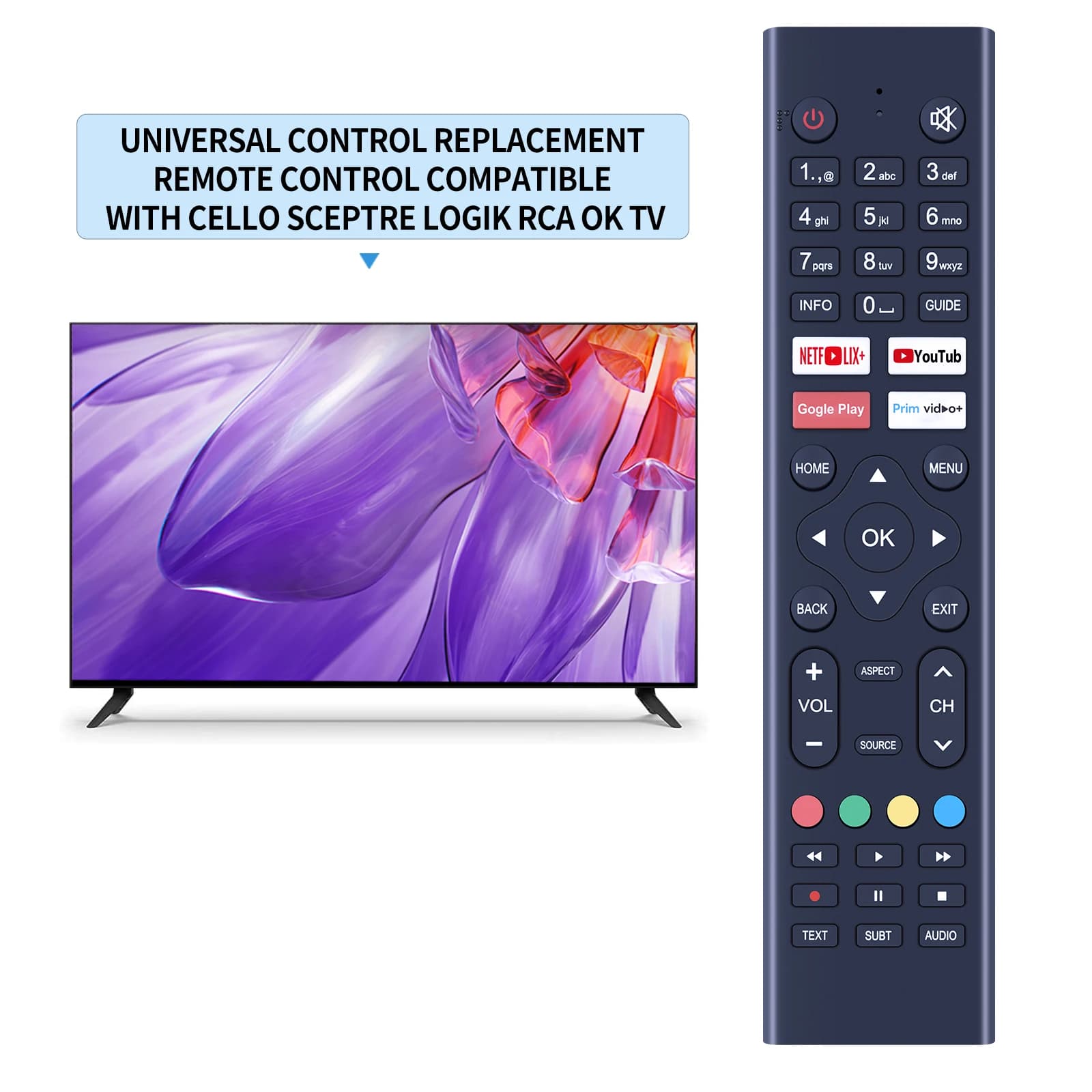 Nouvelle télécommande pour OK.ODL 40760FN-TAB.ODL 24760HN-TAB.ODL 32771HN-TAB.ODL 40761FN-TAB SMART TV