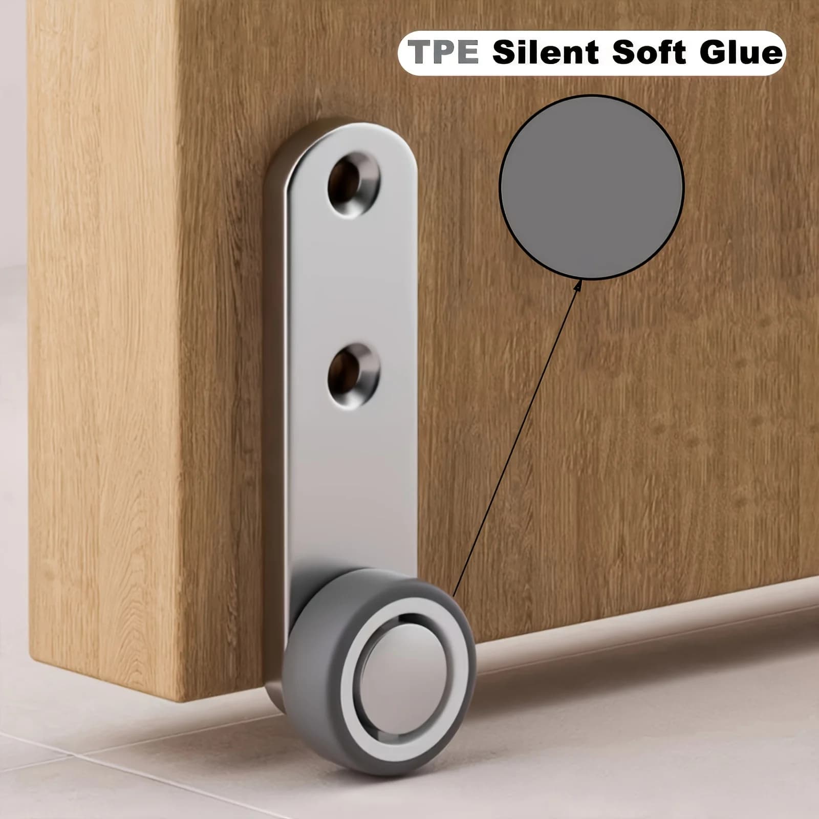 Roue de porte coulissante silencieuse robuste avec 4 rouleaux et 8 vis