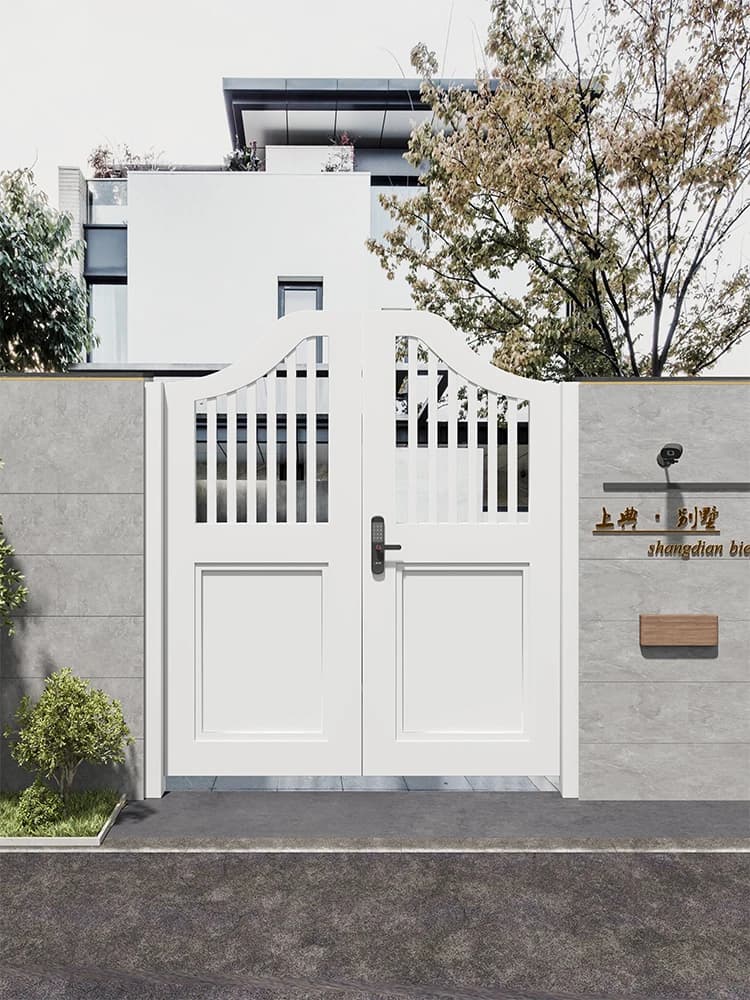 Porte de cour de jardin en alliage d'aluminium