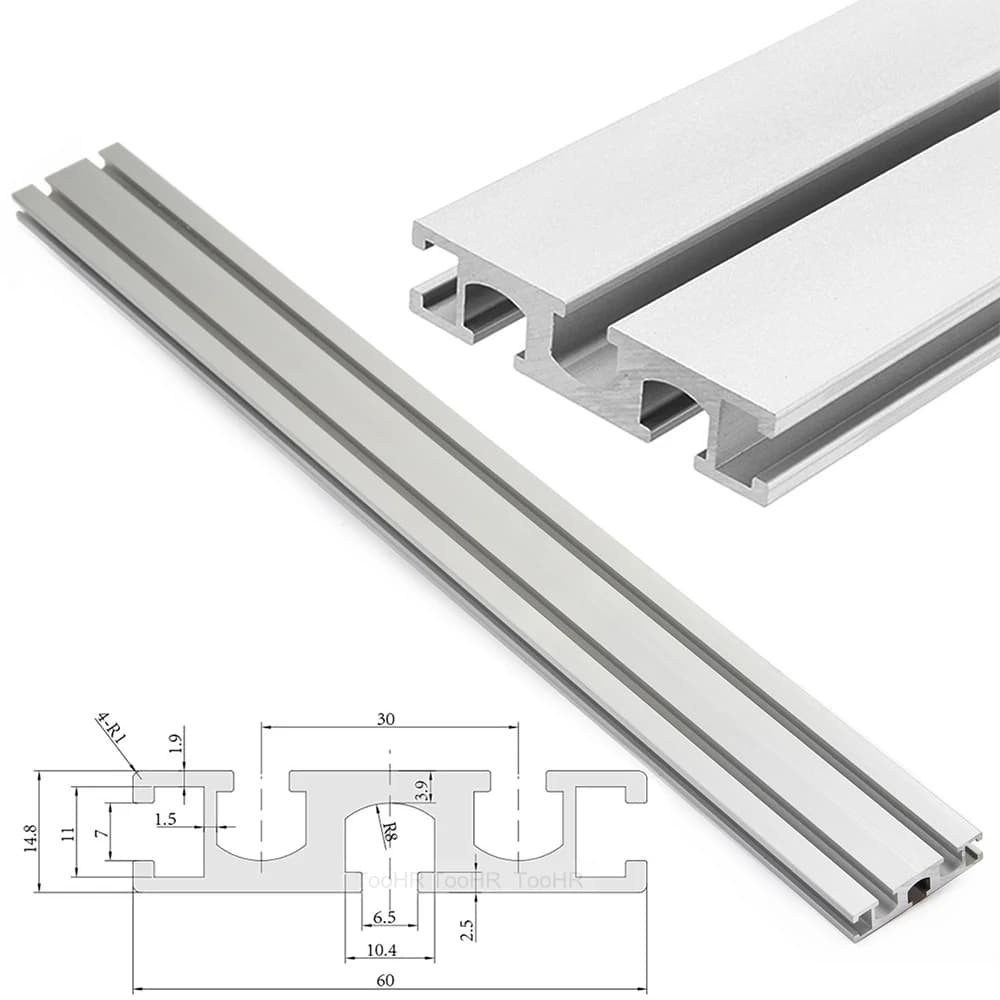 Clôture profilée en aluminium 60 Type piste à onglet support
