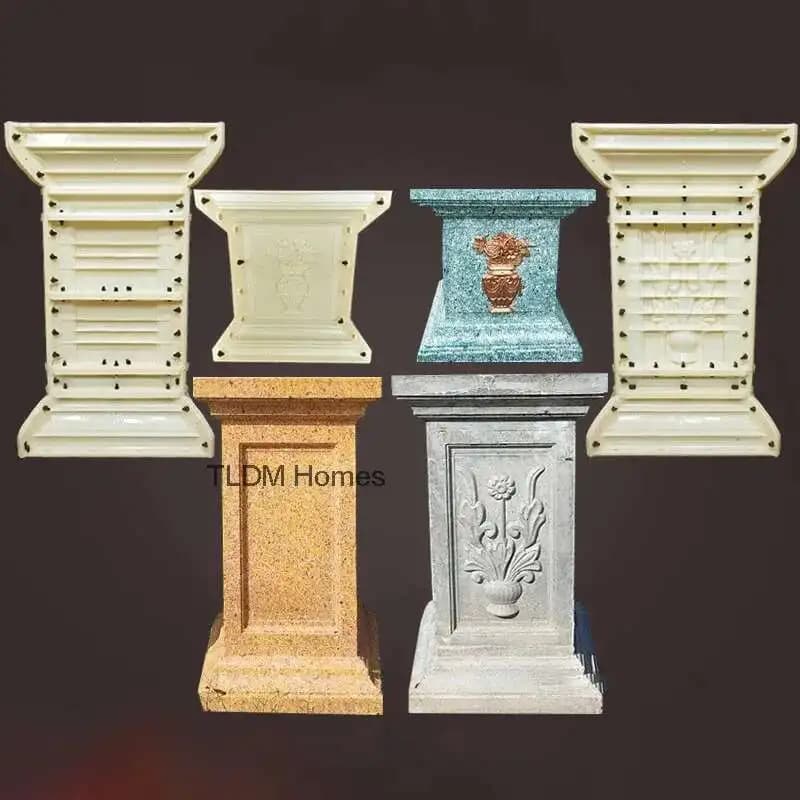 Porte de pilier de colonne d'angle, Base de pied de colonne romaine, moule de pilier carré chinois, moule de construction de garde-corps de balcon en ciment