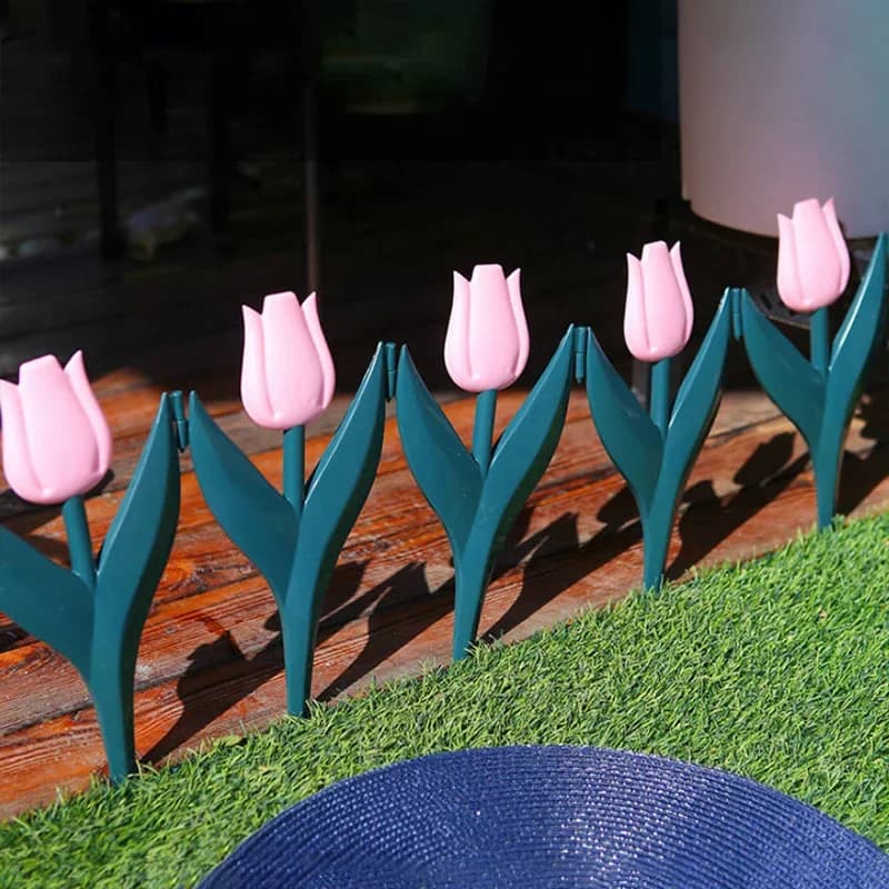 Bordure de clôture de jardin en PP en forme de tulipe