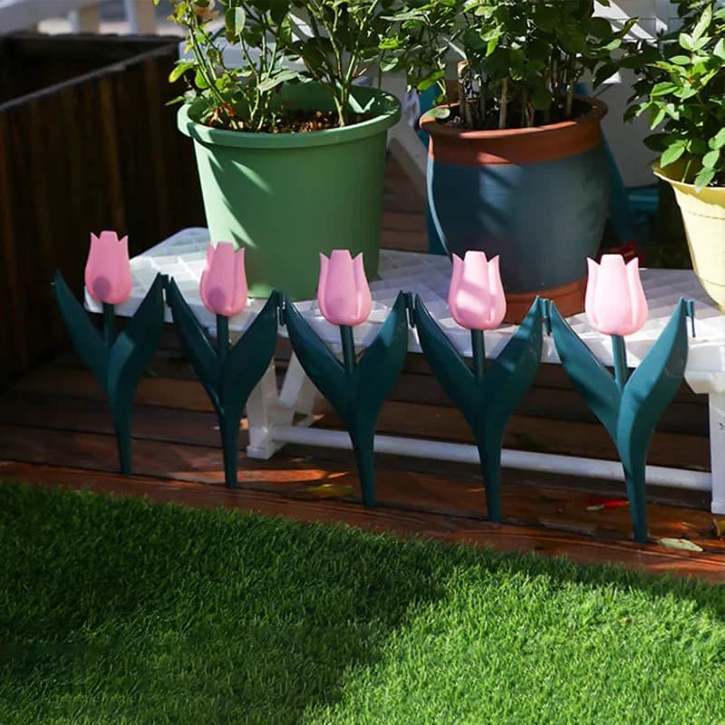 Bordure de clôture de jardin en PP en forme de tulipe