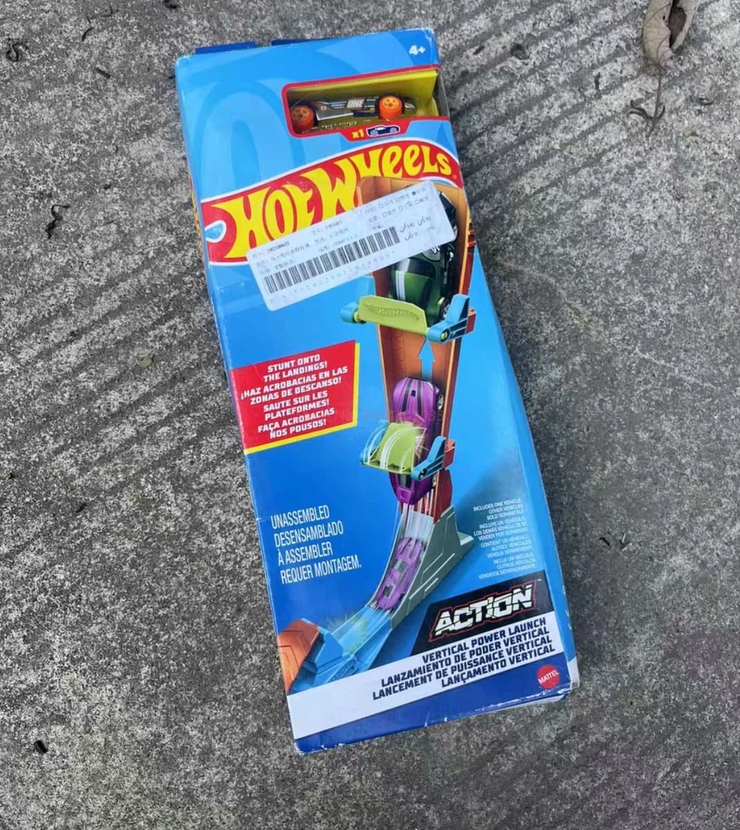 Ensemble de voies Hot Wheels, lanceur de voiture en alliage, Kit de défi de cascade, jouets pour garçons, modèle FWM85, cadeaux de vacances, en Stock