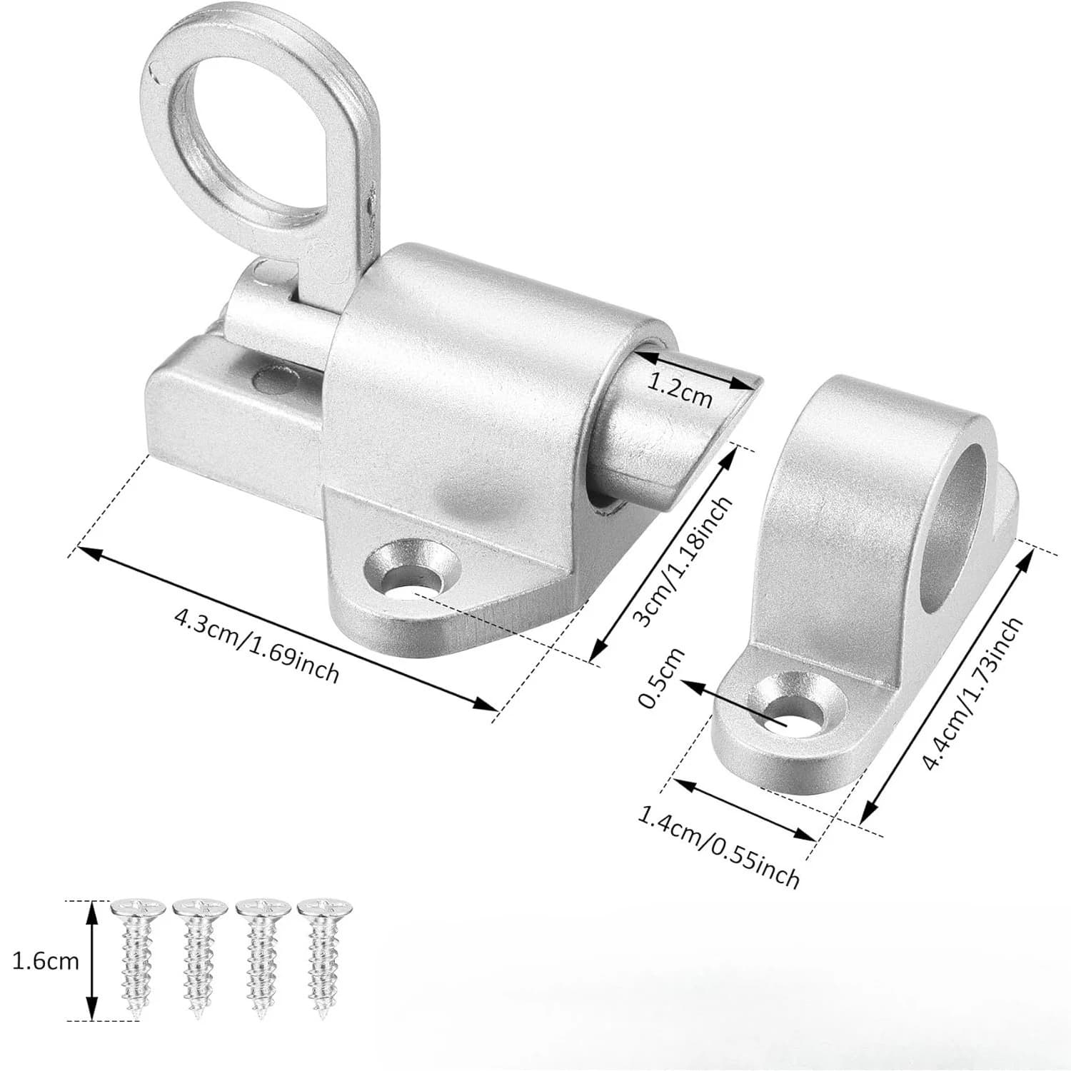 Loquet à ressort autobloquant 1-4 pièces en alliage d'aluminium