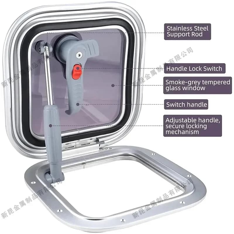 Hublot en aluminium marin pour yacht, camping-car, bateau, fenêtre décorative ronde en verre pour navire, camping-car, accessoires marins