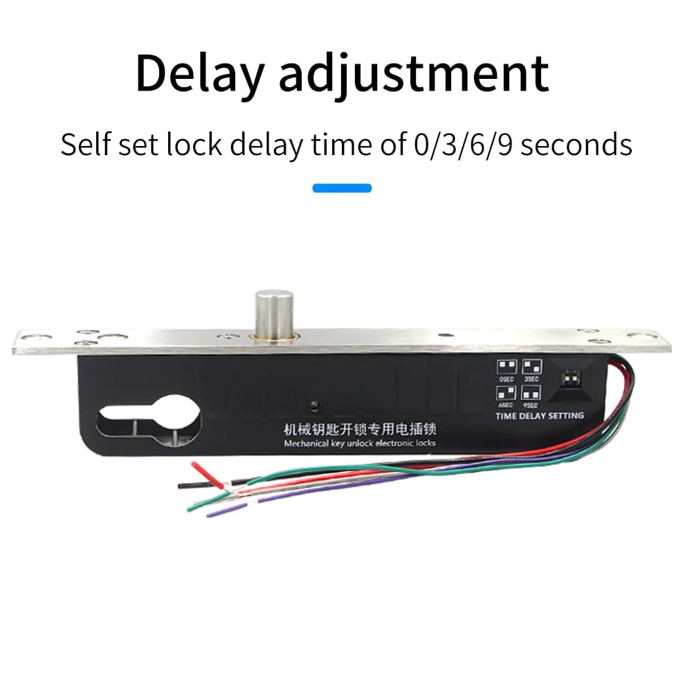 Fail Secure 12V serrure à boulon électrique clé manuelle déverrouiller le cylindre normalement ouvert pêne dormant électronique pour le contrôle d'accès de porte