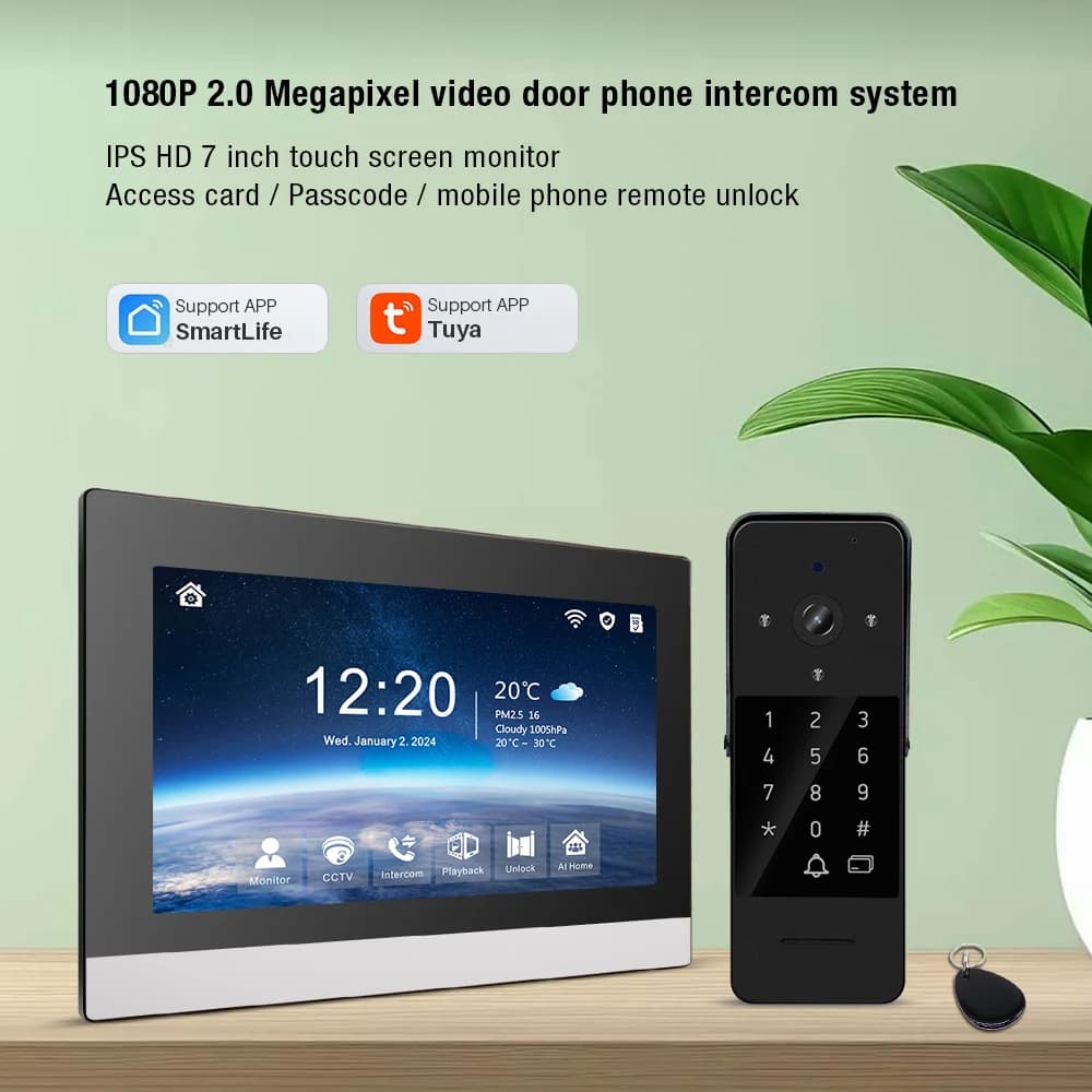 Système d'interphone vidéo 1080P Tuya WiFi