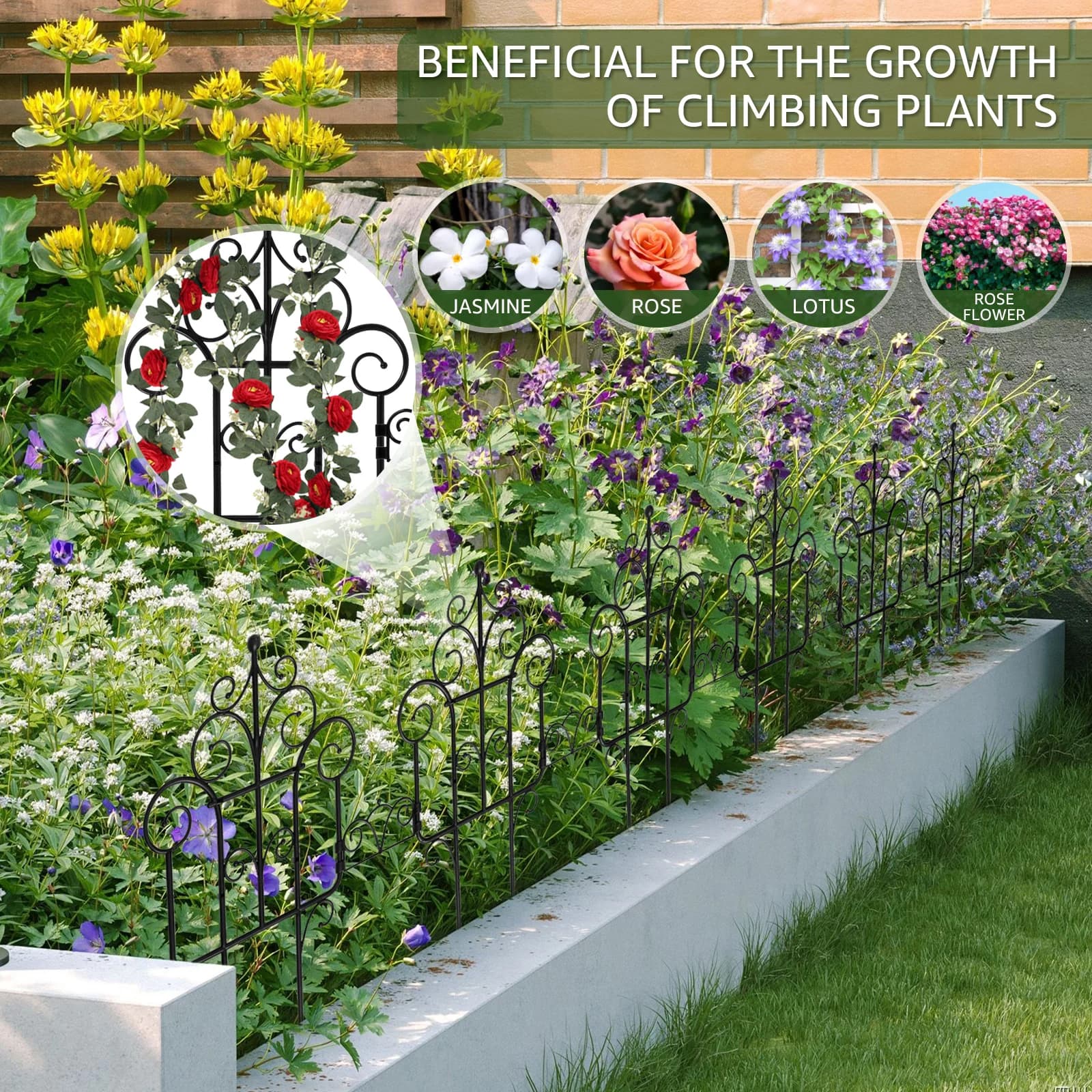 Clôture de Jardin Décorative en Plastique