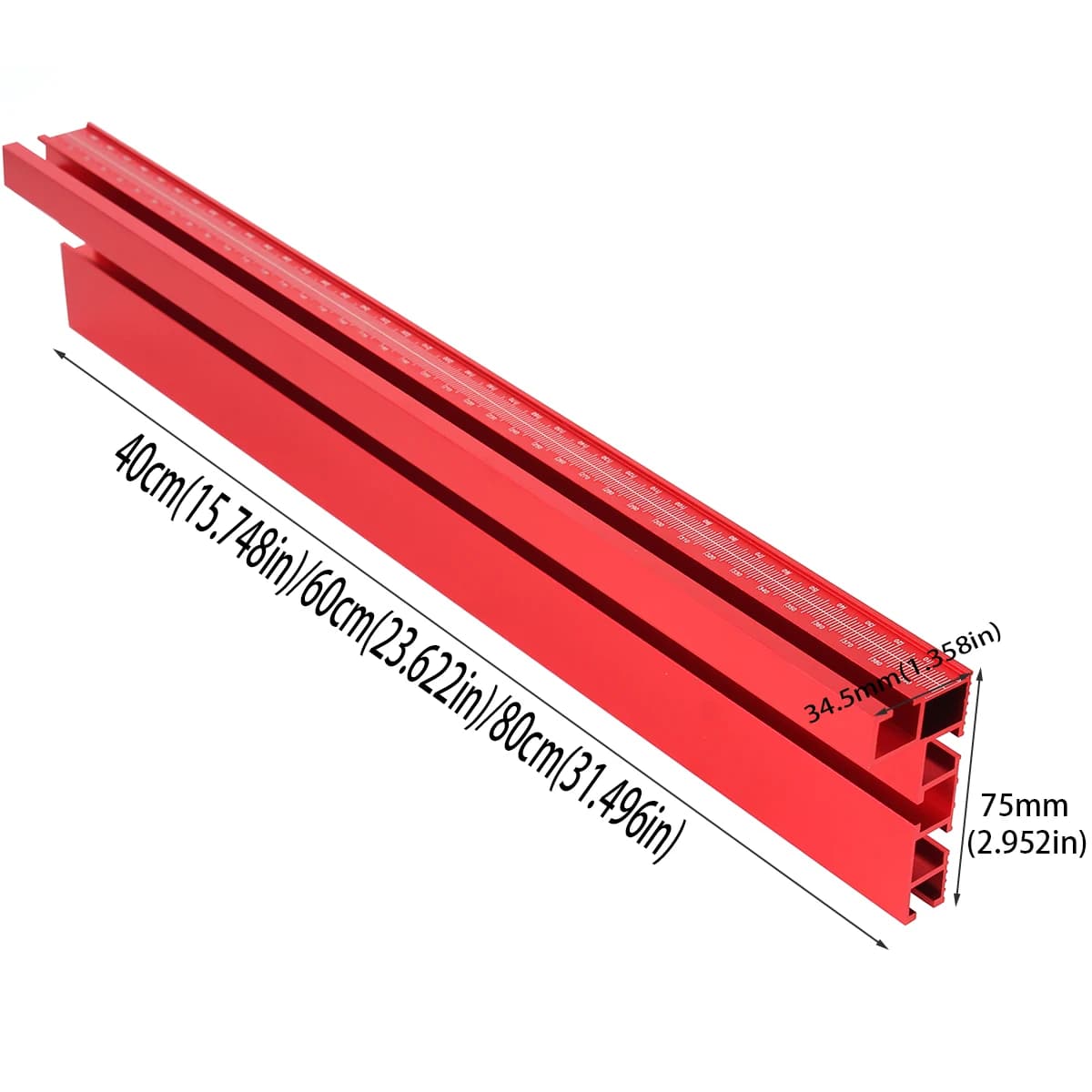 Clôture de profil d'infraction pour scie à table, rail à onglets de type 75, support de piste en T, 40cm, invite market, rainure en T pour établi de calcul