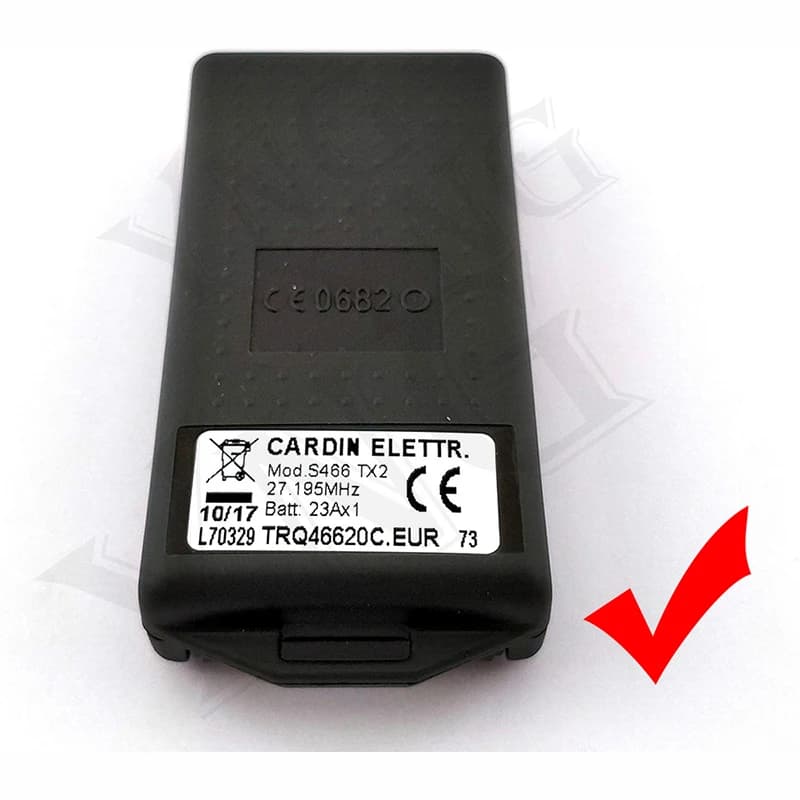 Pour CARDIN S466 TX2 TX4 S738 TX2 TX4 S48 TX2 TX4 S38=S738 Télécommande de portail Ouvre-porte de garage 27