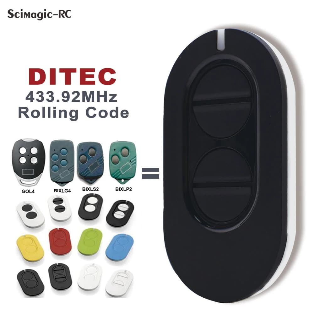 Télécommande portable DITEC ZEN 2 ZEN4 pour ouvre-porte de garage 433 MHz à code roulant