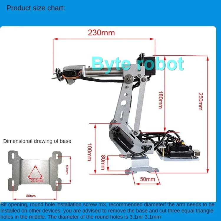 Bras mécanique 6 Dof, support en acier inoxydable, Servo KS3518, bras de Robot non assemblé pour Arduino pour Robot Programmable ESP32, Kit de bricolage