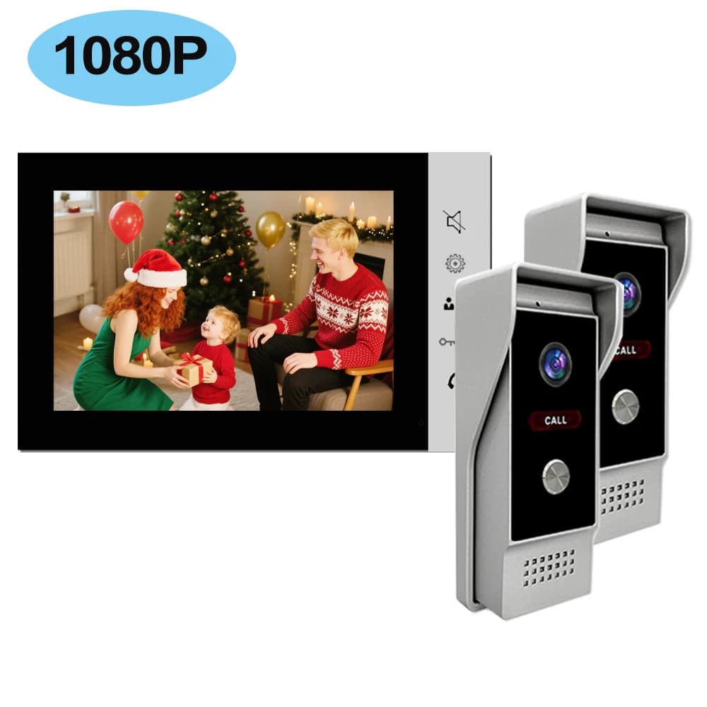 Système d'interphone vidéo couleur filaire 1080P HD 7 pouces