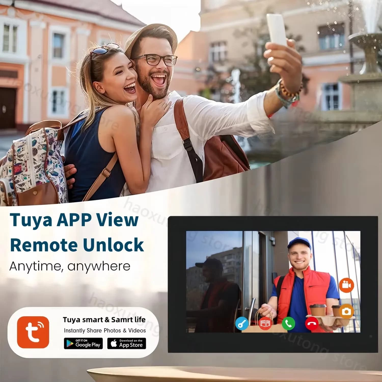 Système d'interphone vidéo Wi-Fi 2 fils avec lecteur de carte et mot de passe