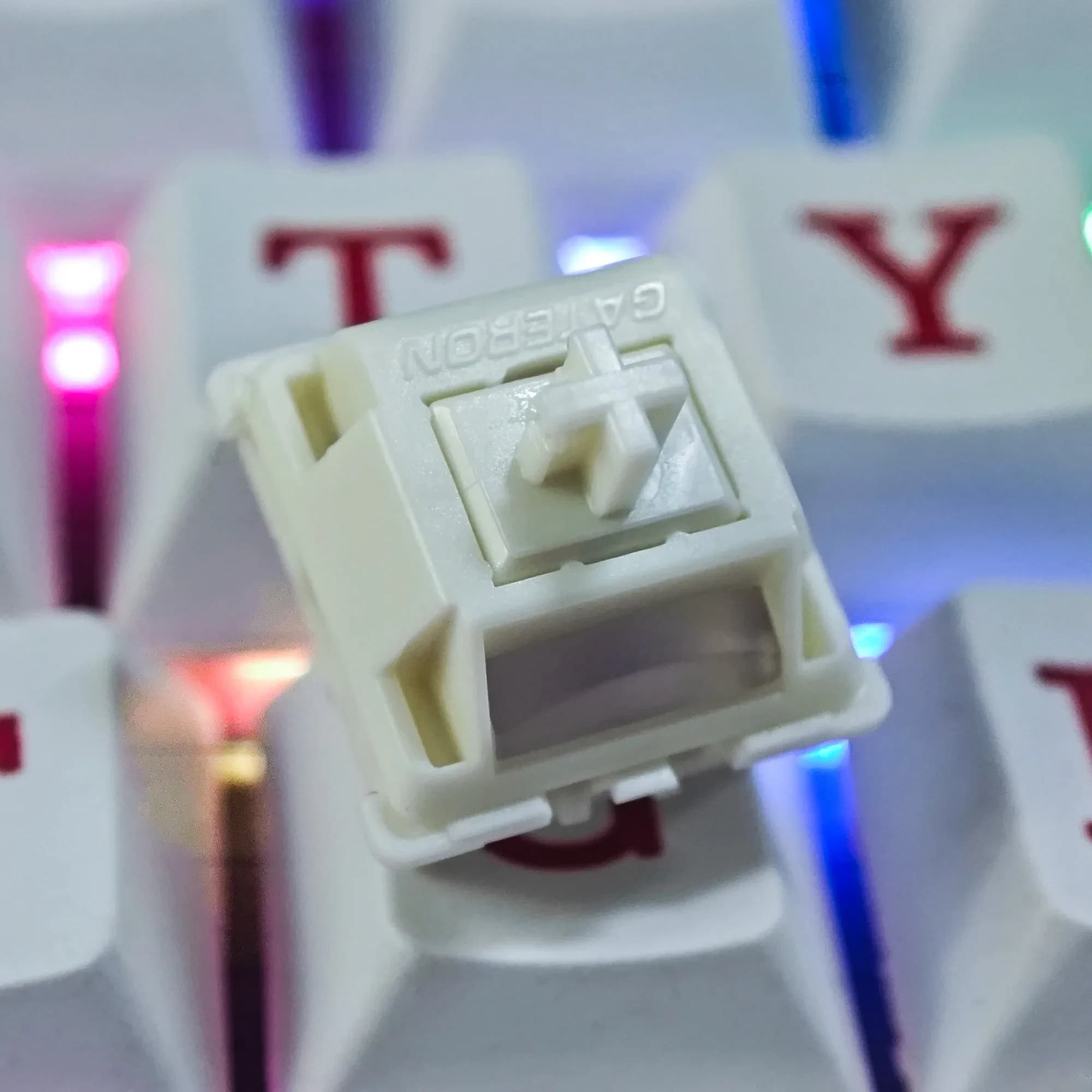 GATERON Smoothie Sea Salt Silver Series, commutateurs à touches POM complets pré-lubrifiés linéaires à 5 broches pour clavier mécanique MX
