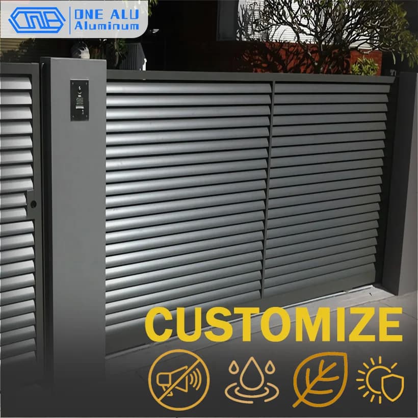 Panneaux de clôture en aluminium à lamelles pour extérieur
