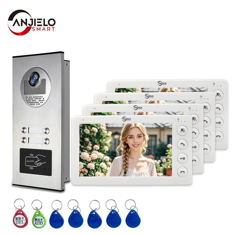 Système de vidéophone ANJIELO 7 pouces à 4 câbles