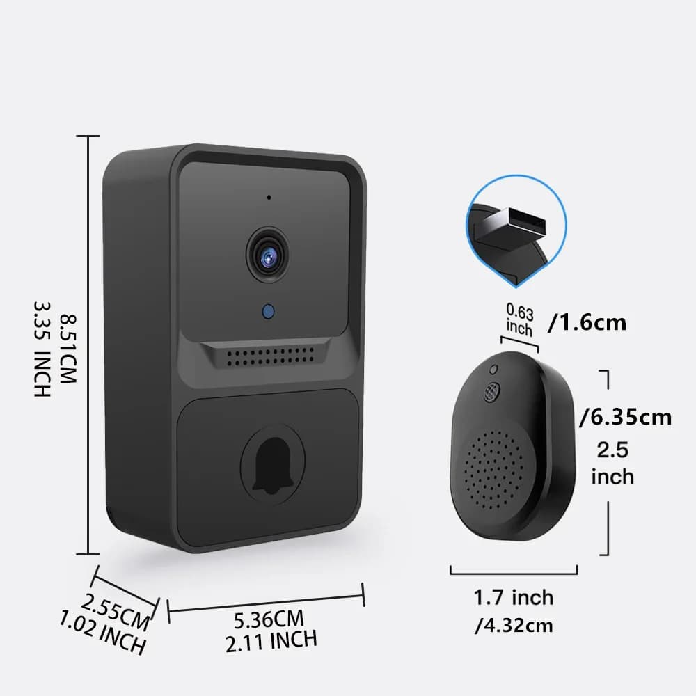 Sonnette sans fil Wi-Fi avec caméra HD extérieure
