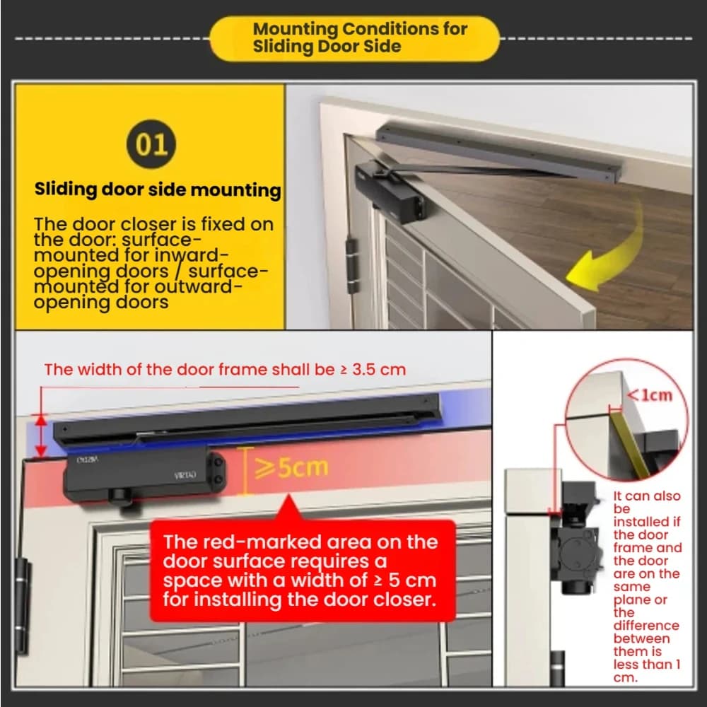 Ferme-porte de type rail de guidage de porte en alliage d'aluminium