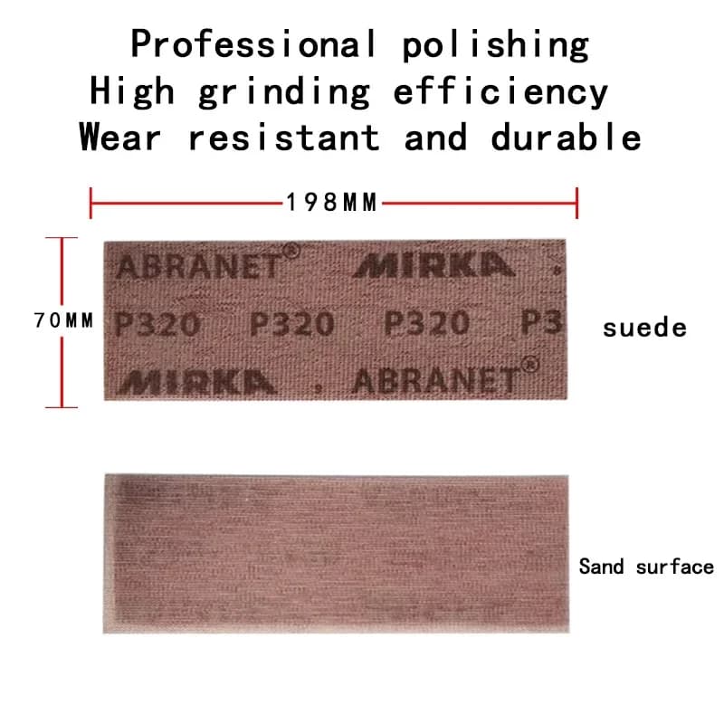 Mirka – papier de verre à mailles rectangulaires 70 × 198mm, flocage de mastic de tôle de voiture, maille de meulage, grain 80-400