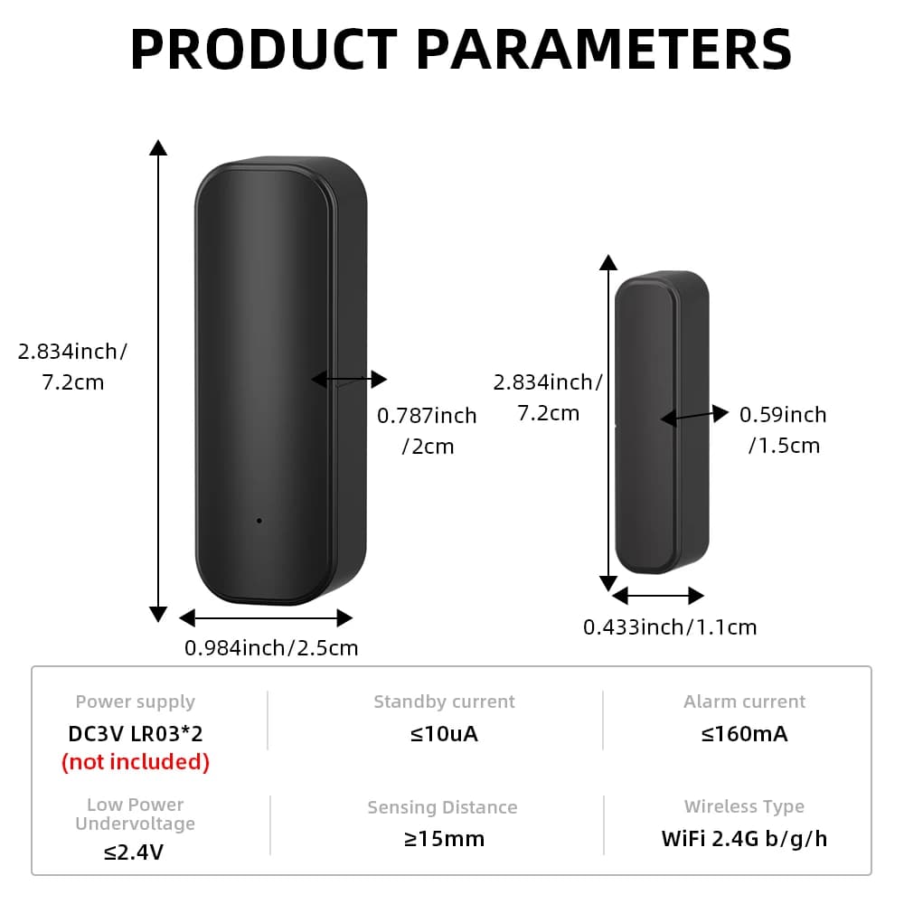 Détecteurs d'ouverture et de fermeture de porte WiFi