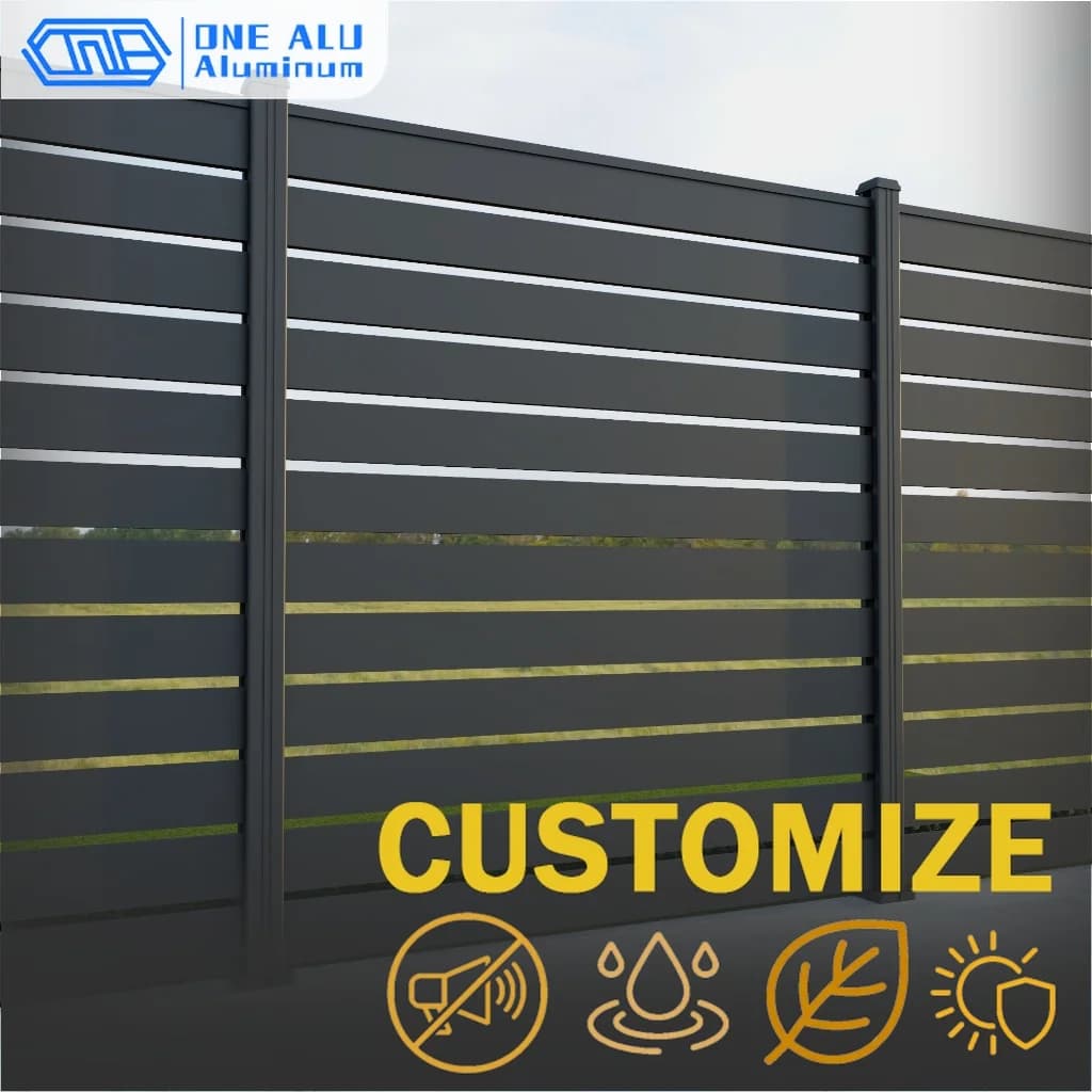 Panneau de clôture moderne en aluminium à lames orientables, thermolaqué, pour jardin, mur de séparation, cour, balcon, terrasse, extérieur