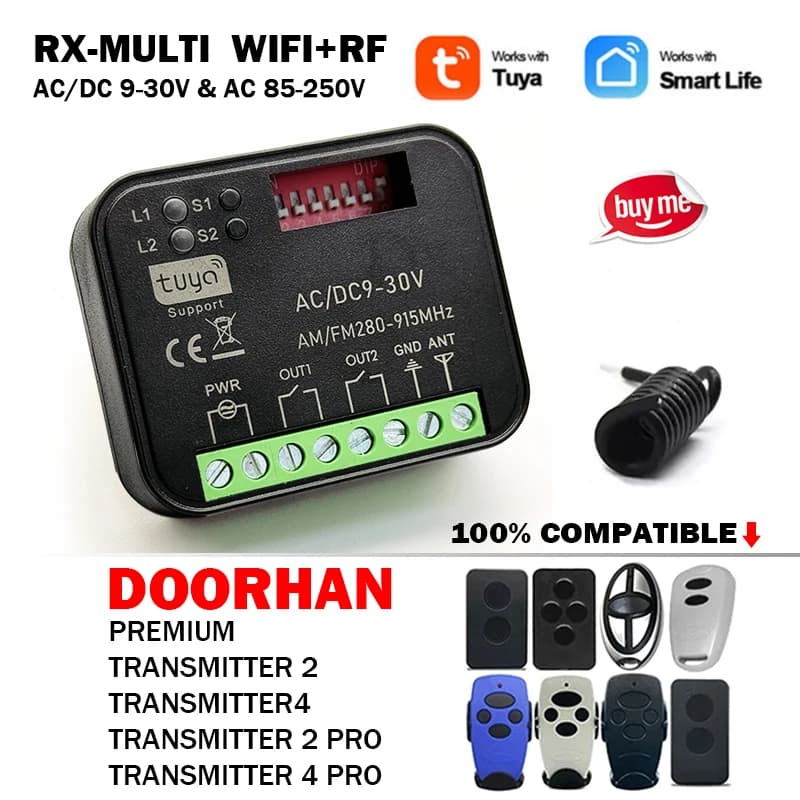 Nouveau récepteur RX MULTI Tuya WIFI 300 à 868 MHz pour télécommande DOORHAN TRANSMITTER 2 4 PRO 2PRO PREMIUM 433 MHz pour barrière