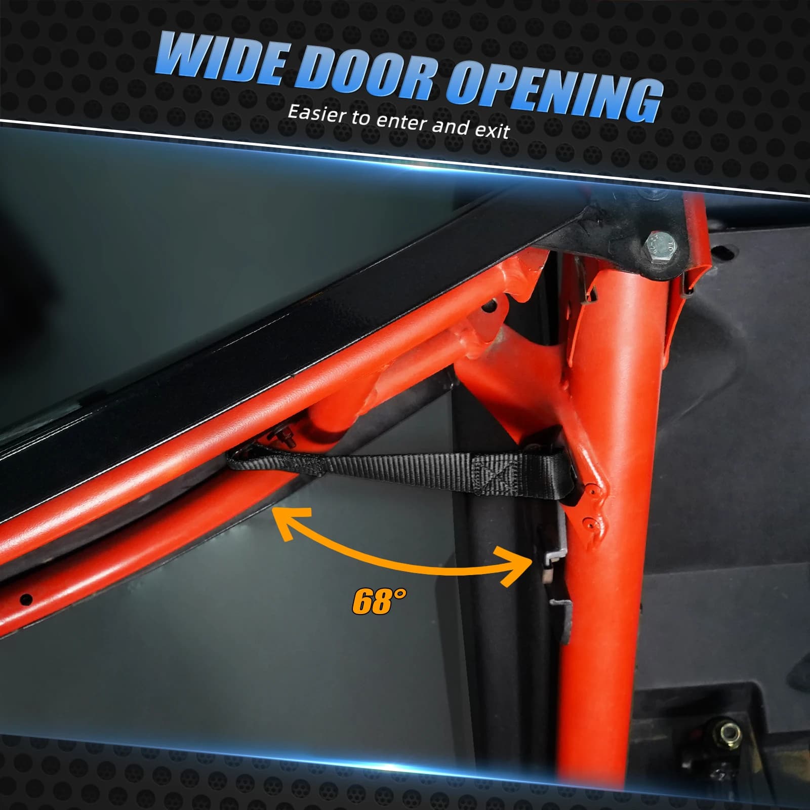 NICECNC UTV 2PCS courroies limiteur de contrôle de porte battant POLYESTER et acier 45 pour CAN AM MAVERICK X3 2017-2022 sécurisez vos portes