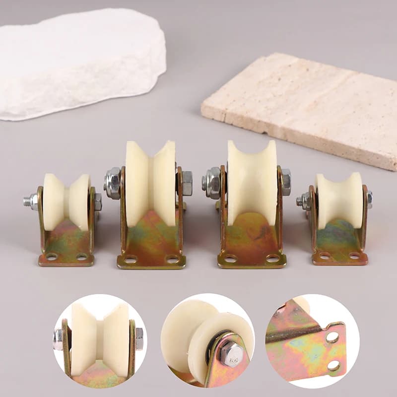 NOUVEAU Roulement à rouleaux rainurés en nylon V/U avec support 30mm 50mm pour porte