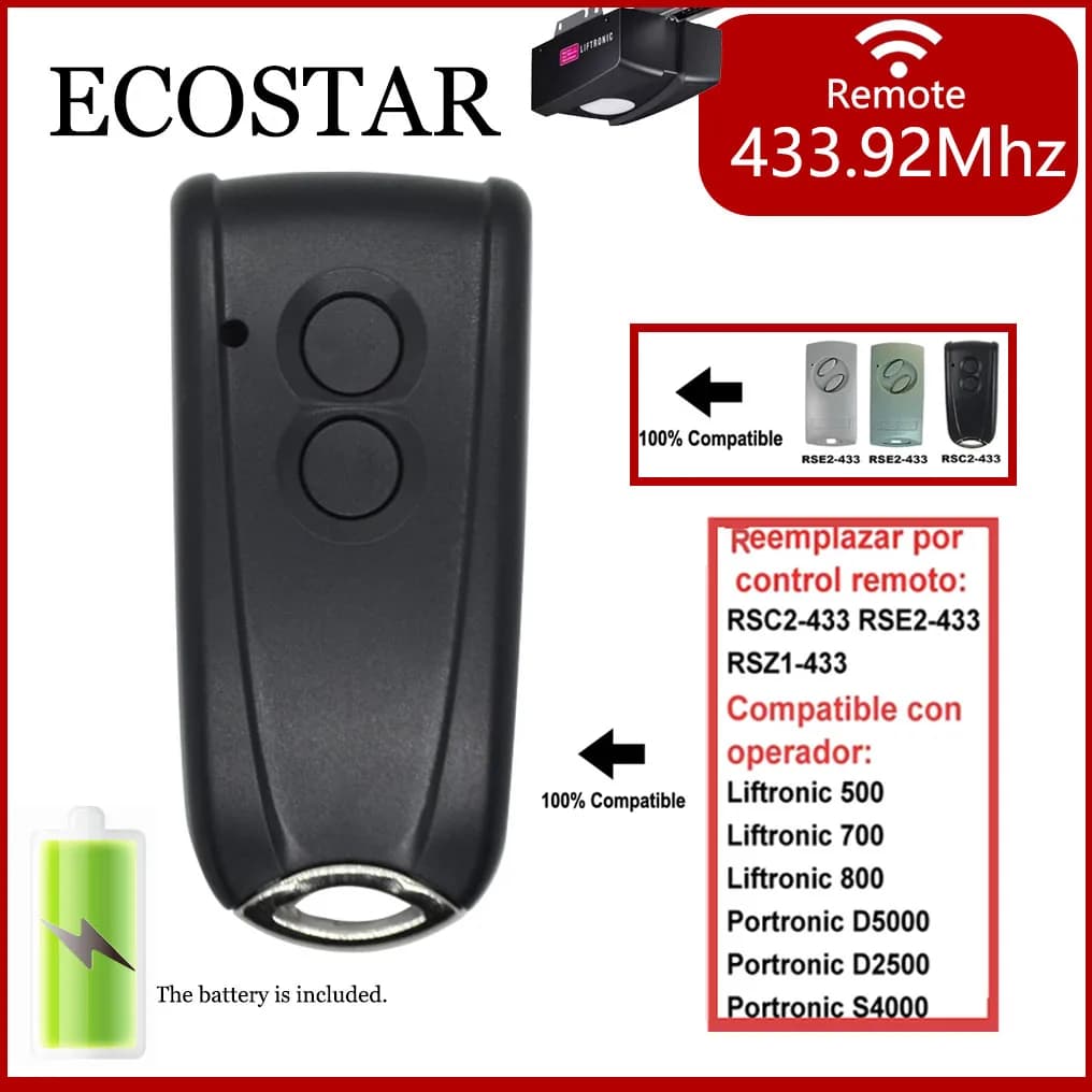 RSE2 433 Hormann ECOSTAR porte de Garage télécommande
