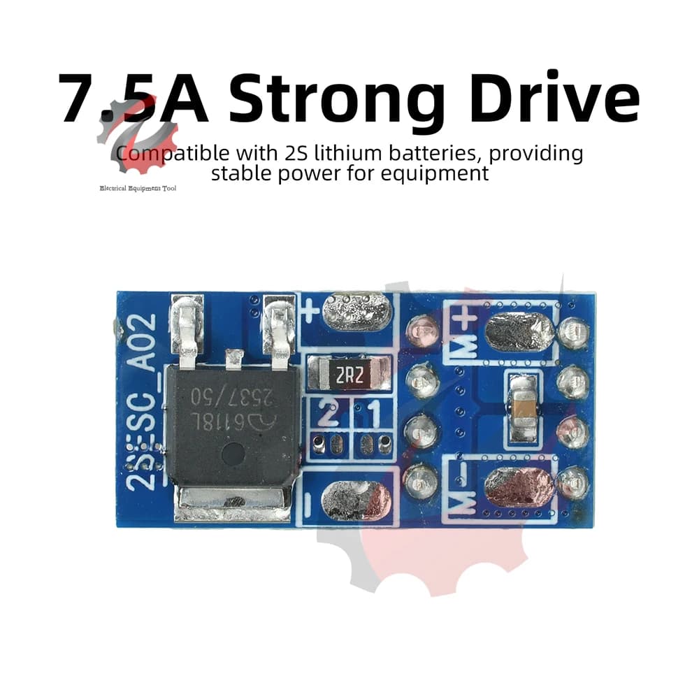 Contrôleur de voiture RC compact et léger 2S 3S 7.5A avec frein, ESC brossé bidirectionnel, protection quadruple sécurité