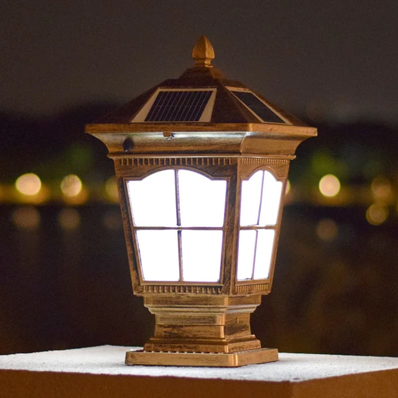 Lampe solaire de poteau, éclairage de jardin étanche, style européen, pour villa, cour, café, lampe murale extérieure pour poteau de porte