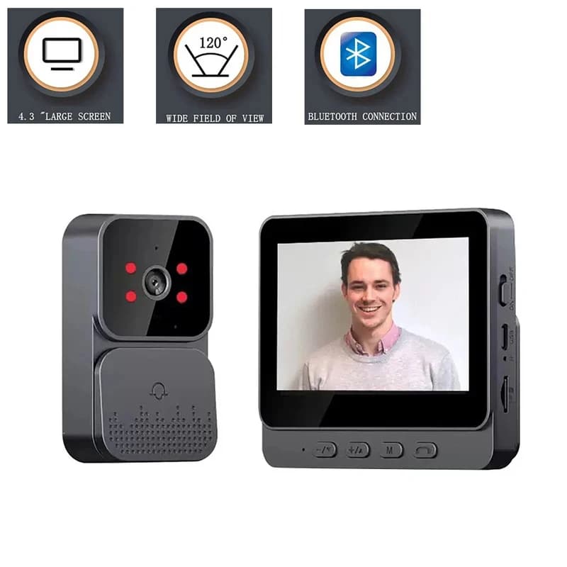 Sonnette vidéo intelligente WiFi 2.4G sans fil avec interphone