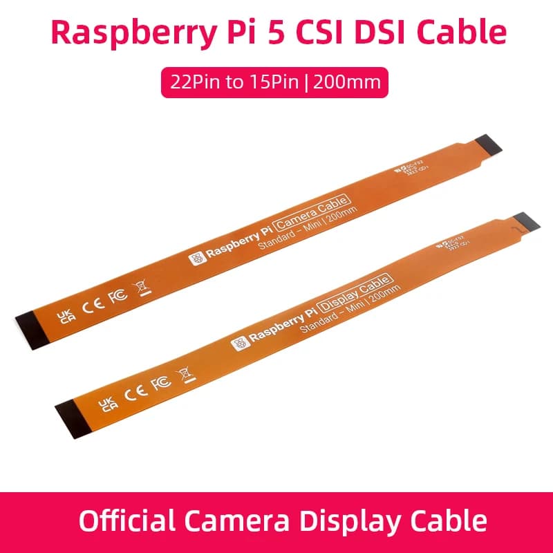Câble de caméra officiel Raspberry Pi 5 CSI 22 broches à 15 broches pour appareil photo Raspberry Pi CSI