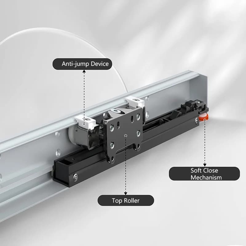 Kit de quincaillerie pour porte coulissante dissimulée 34 pouces (86 cm) – Rail de glissière pour portes coulissantes