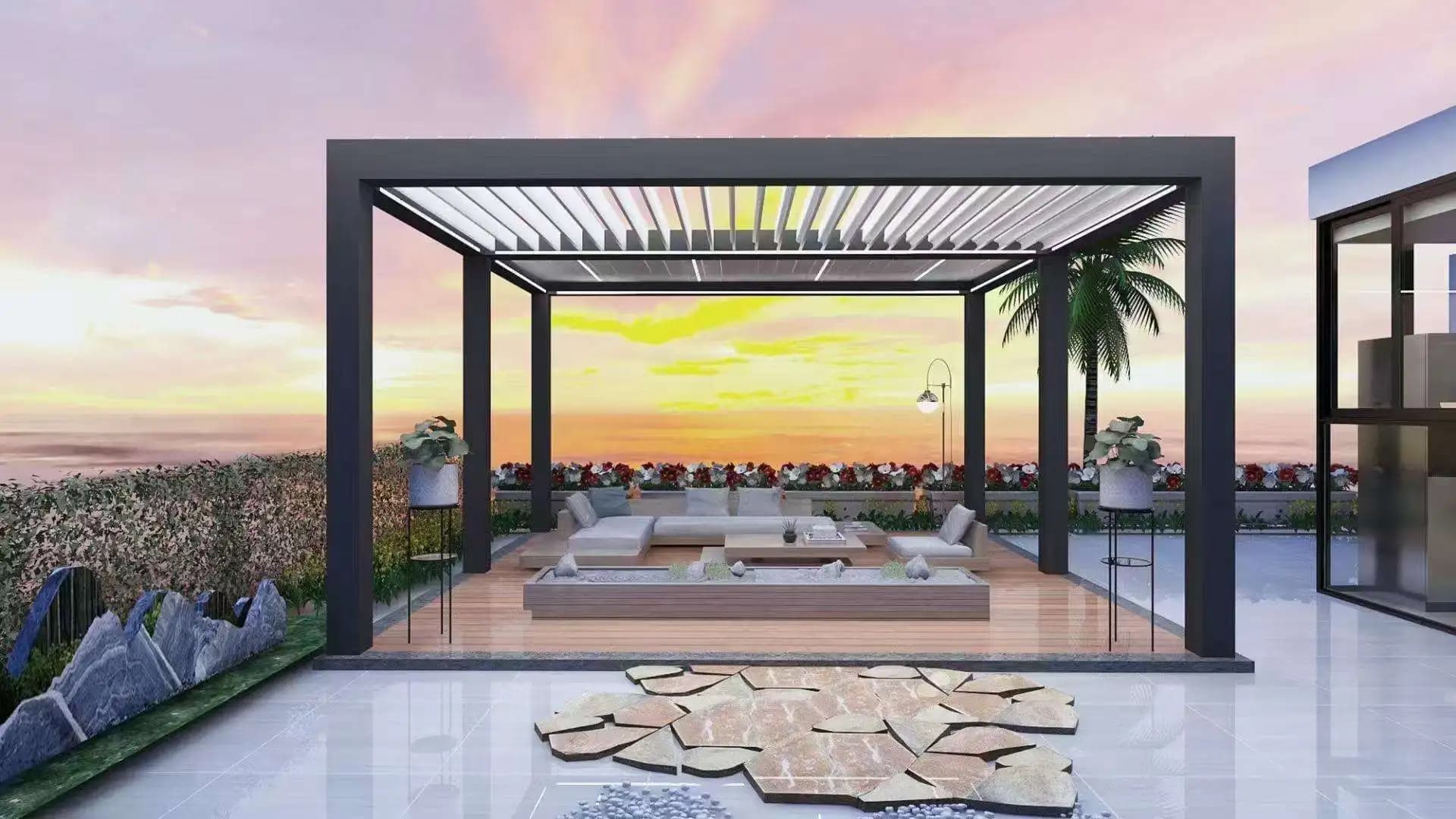 Pergola en aluminium de luxe moderne