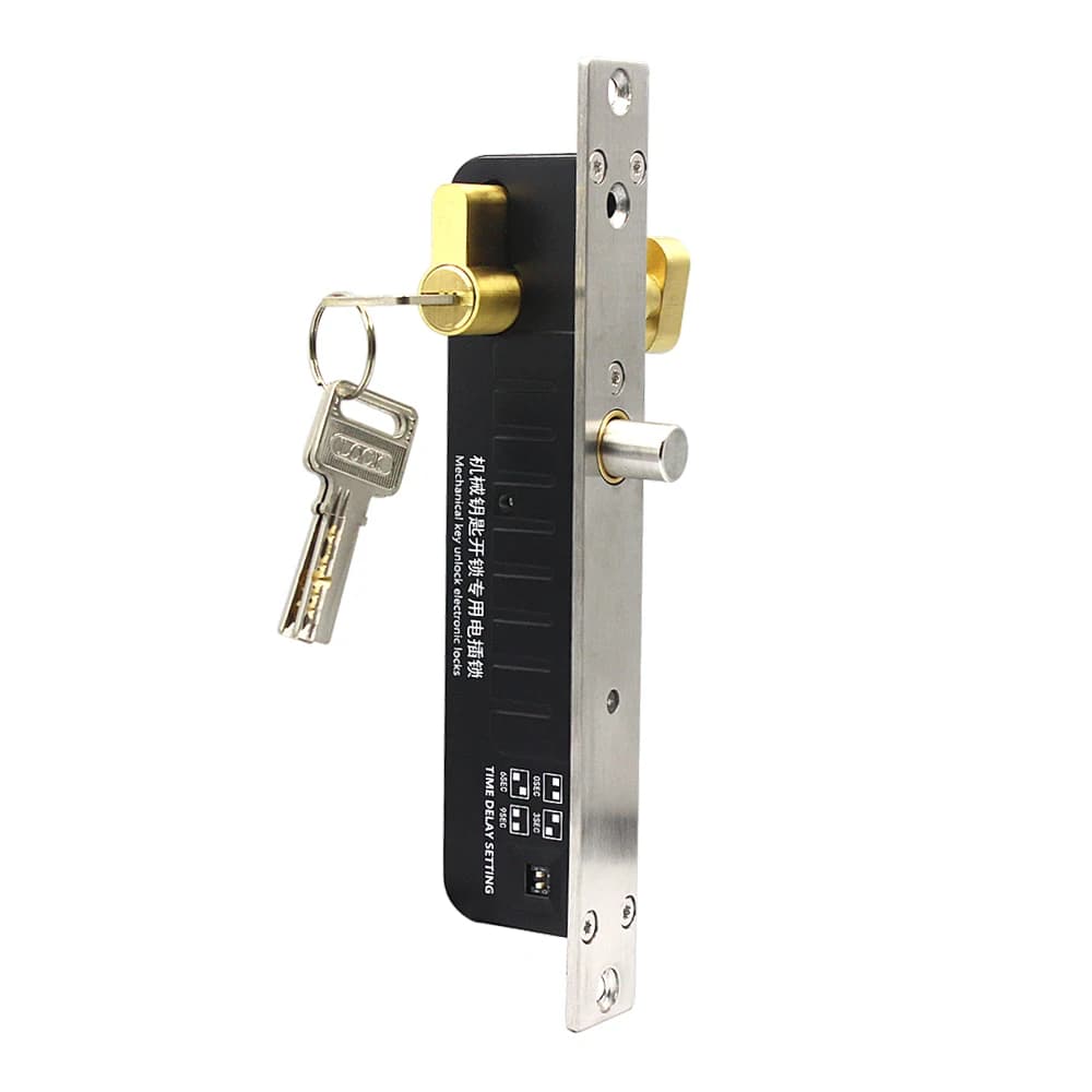 Fail Secure 12V serrure à boulon électrique clé manuelle déverrouiller le cylindre normalement ouvert pêne dormant électronique pour le contrôle d'accès de porte