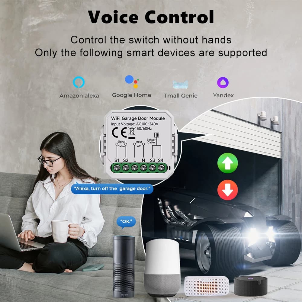 Module d'ouverture de porte de garage WiFi Tuya Mini